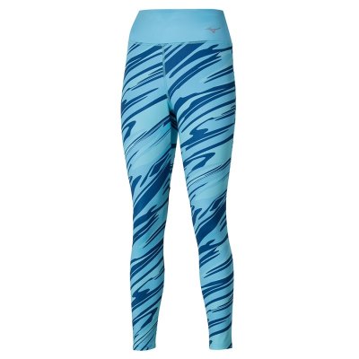 Mallas Mizuno 7/8 Printed Mujer - Azules - Chile M671AKYRGD